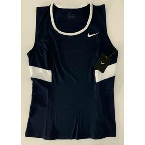 NEW Women's XL NIKE Tank Sleeveless Tennis Tee T-Shirt Top Logo Black 598573 420